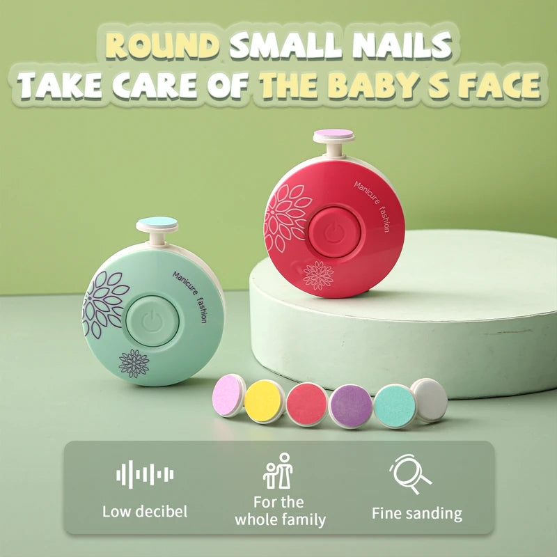 1Set Baby Electric Nail Trimmer Kid Nail Polisher Tool Baby Care Kit Manicure Set Easy To Trim Nail Clippers For Newborn