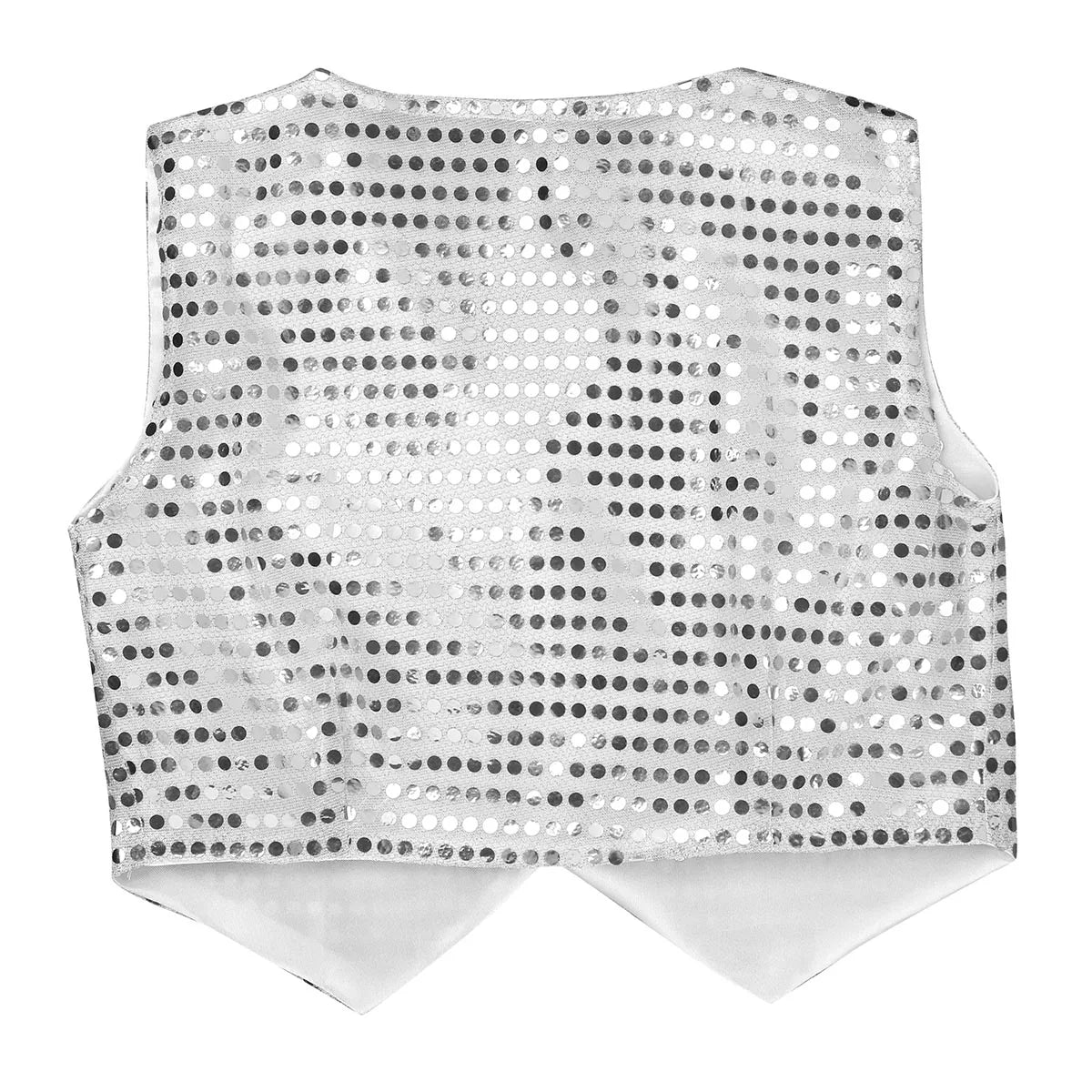 Children Boys Girls Shiny Sequin Vest Waistcoat Hip Hop Jazz Street Dance School Choir Costume Halloween Carnival Party Clothes