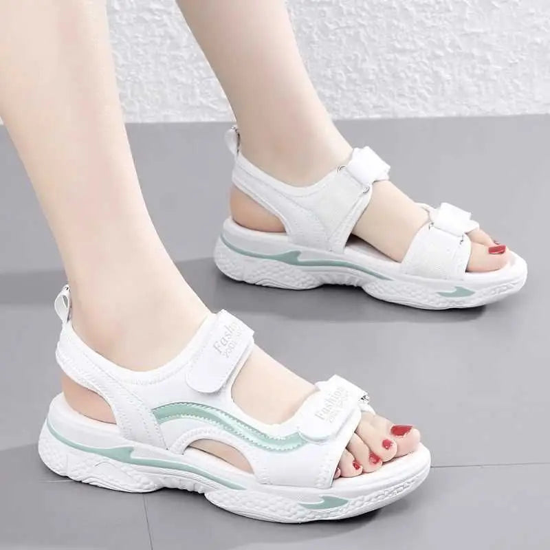Woman Shoes Outdoor Platform Leather Sandals for Women Beach Daily Vip Chic and Elegant Wholesale Comfortable Summer 2025 H Shoe