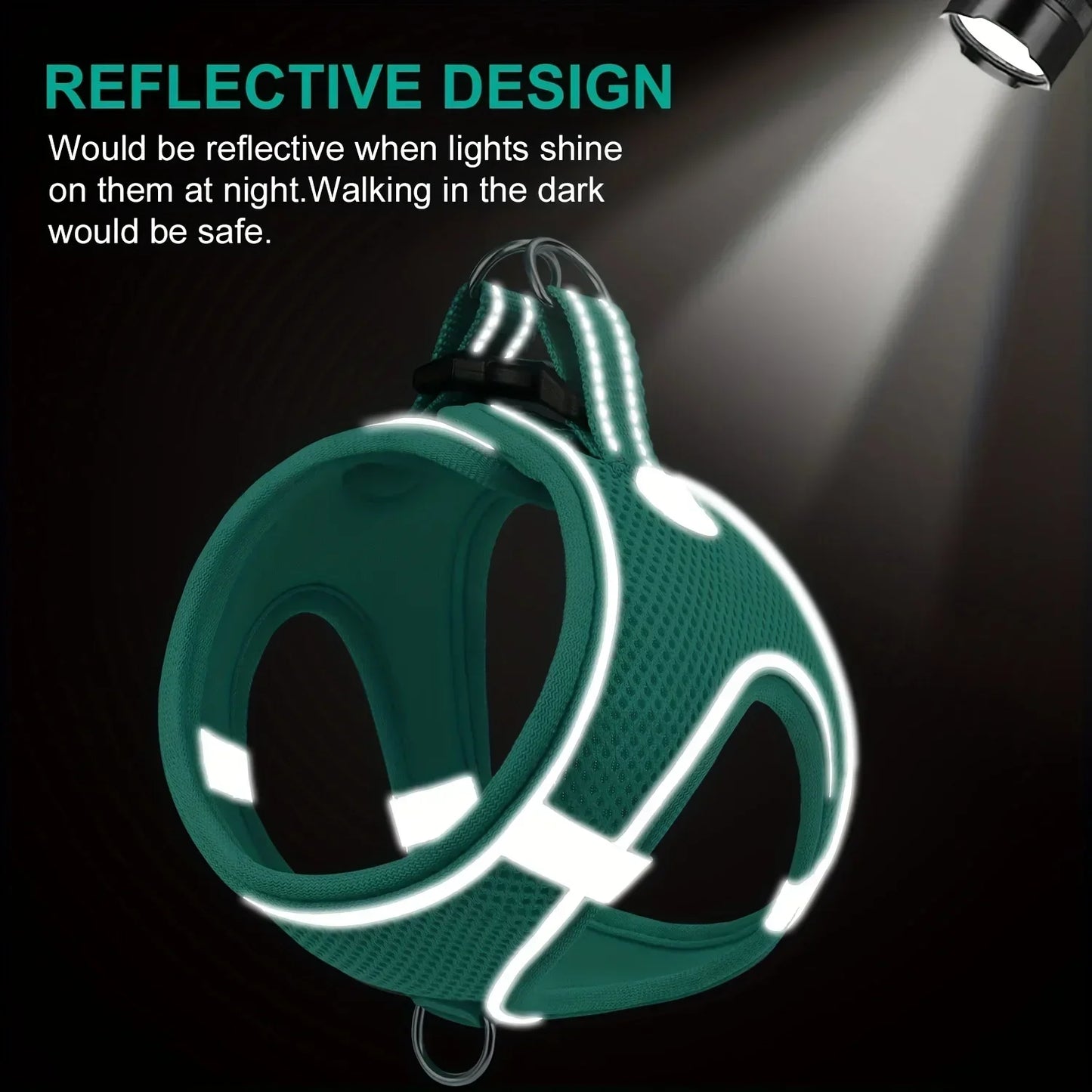 Ultimate Comfort Reflective Step-In Dog Harness and Leash Set - Soft Padded Breathable Mesh Vest,Ensure Safe Walking
