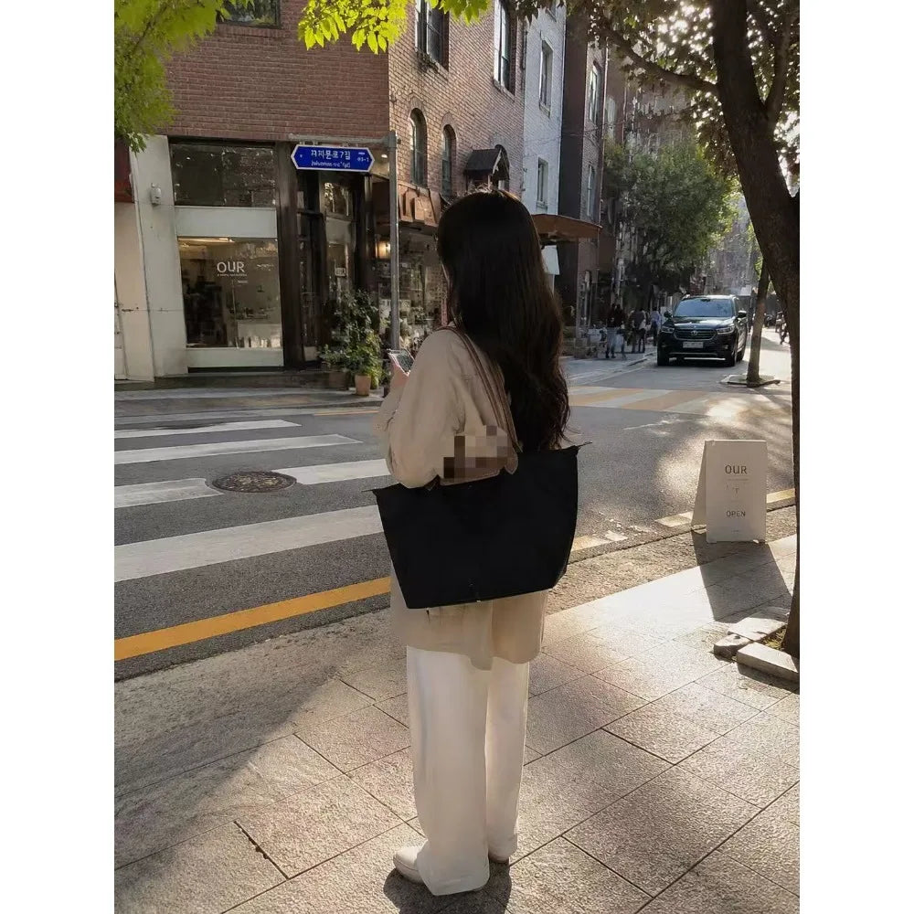 2026 Y2K women's foldable handbag, environmentally friendly and waterproof nylon handbag, classic women's messenger bag for moms
