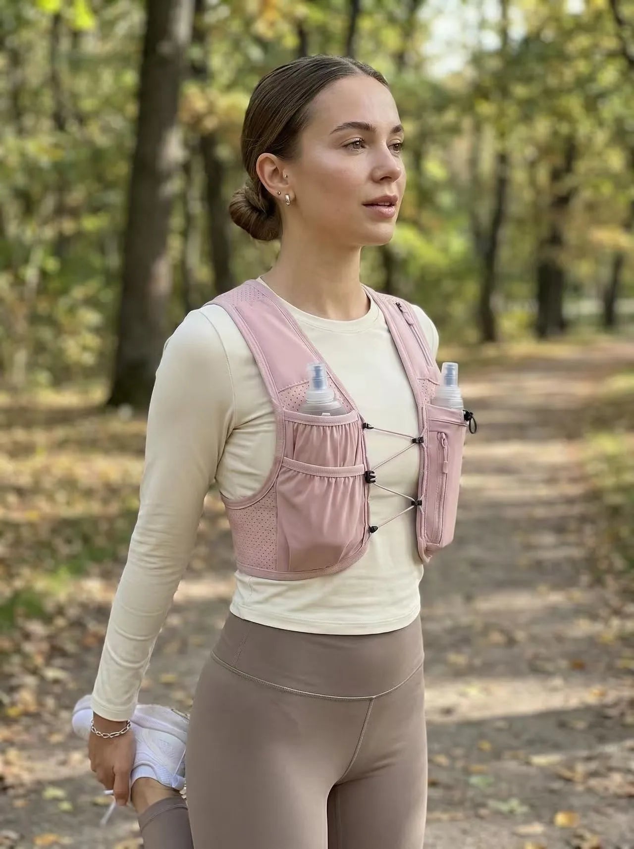 Women's Men's Running Vest Adjustable Chest Strap Running Hydrating Vest Lightweight Reflective Hydrating Backpack