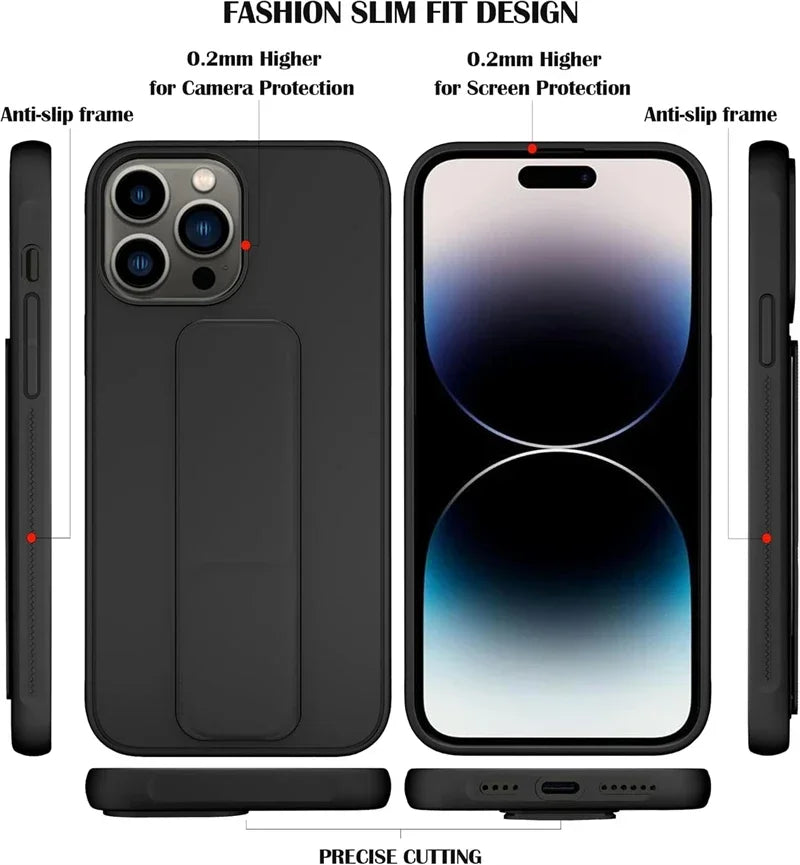 Magnetic Kickstand Hand Strap Case for IPhone 16 15 14 13 12 11 Pro Max Plus 16Pro 15Pro IPhone16 ProMax Stand Cover Accessories