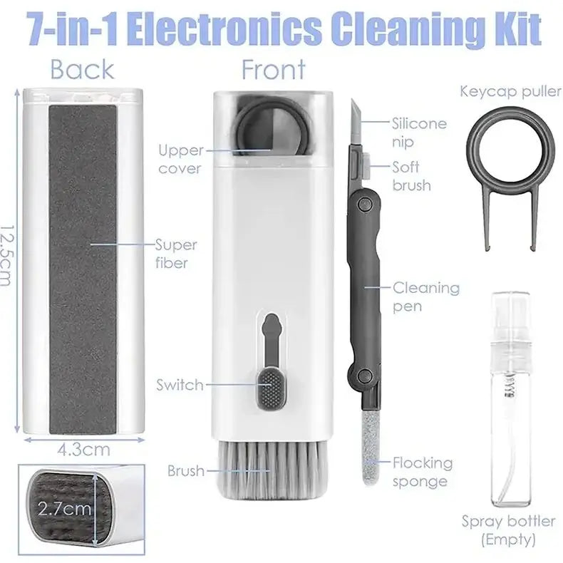 7 In 1 Laptop Keyboard Cleaner Brush Kit Earphone Cleaning Pen Keycap Puller Dust Tool For AirPods Headset Tablet Camera Phone
