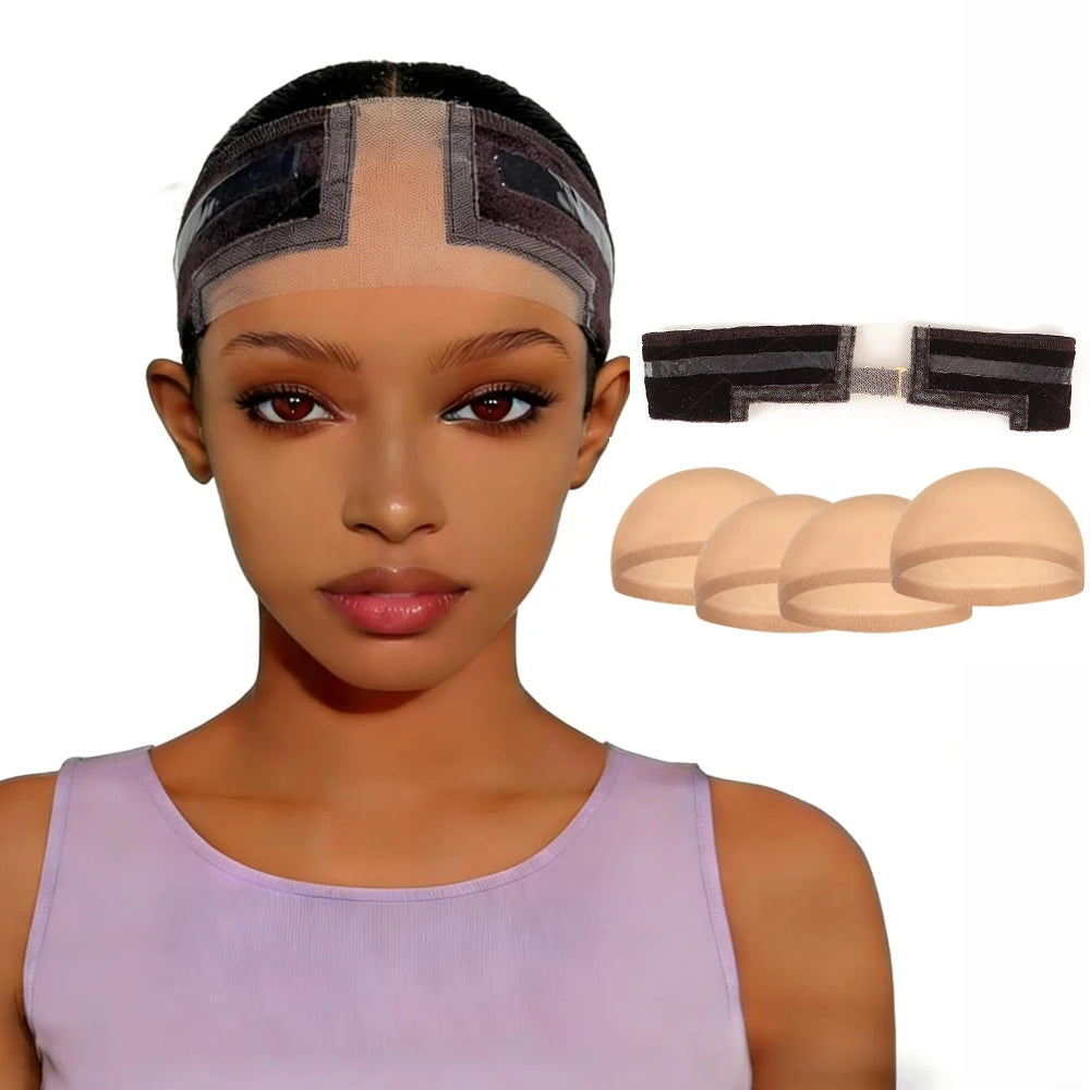 Lace Wig Grip Band with Non-Slip Silicone Strip, Adjustable Velvet Wig Grip Band for Lace Front Wigs,Wig Melting Band for Women