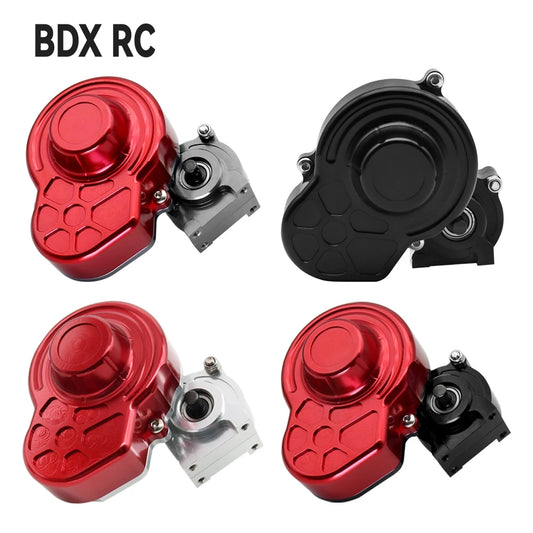 48P All Metal Transmission Gearbox with Motor Gear/Protective Cover for 1/10 RC Rock Crawler Axial SCX10 9028 90047  Truck