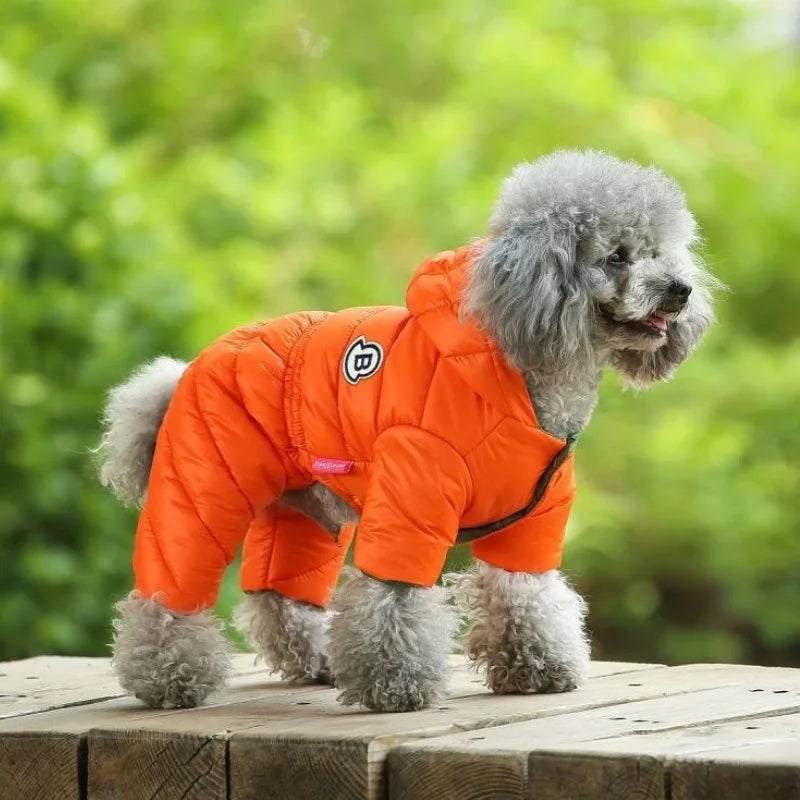 Winter Dog Jumpsuits Warm Soft Dog Clothes Padded Cotton Puppy Down Jacket Fashion Solid Cat Jumpsuit Coat Chihuahua Pet Clothes