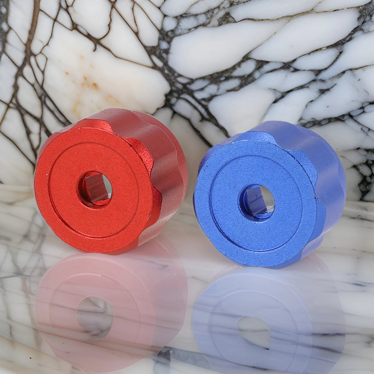 2pc Faucet Handles Manifold Gauges Knob Round Wheel Tap Handle Aluminum Alloy For Air Conditioner Diverter Meter