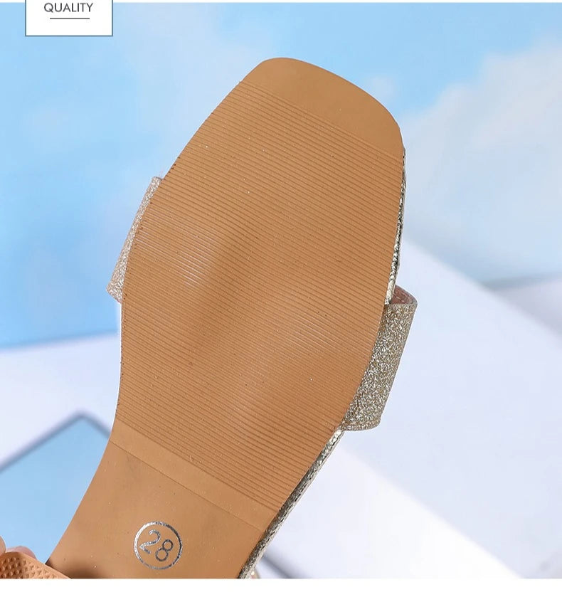 Fashion Children's Summer Sandals Sequins Simple Girls Causal Princess Low-heel Dress Shoes Wedding Party Kids High-top Sandals
