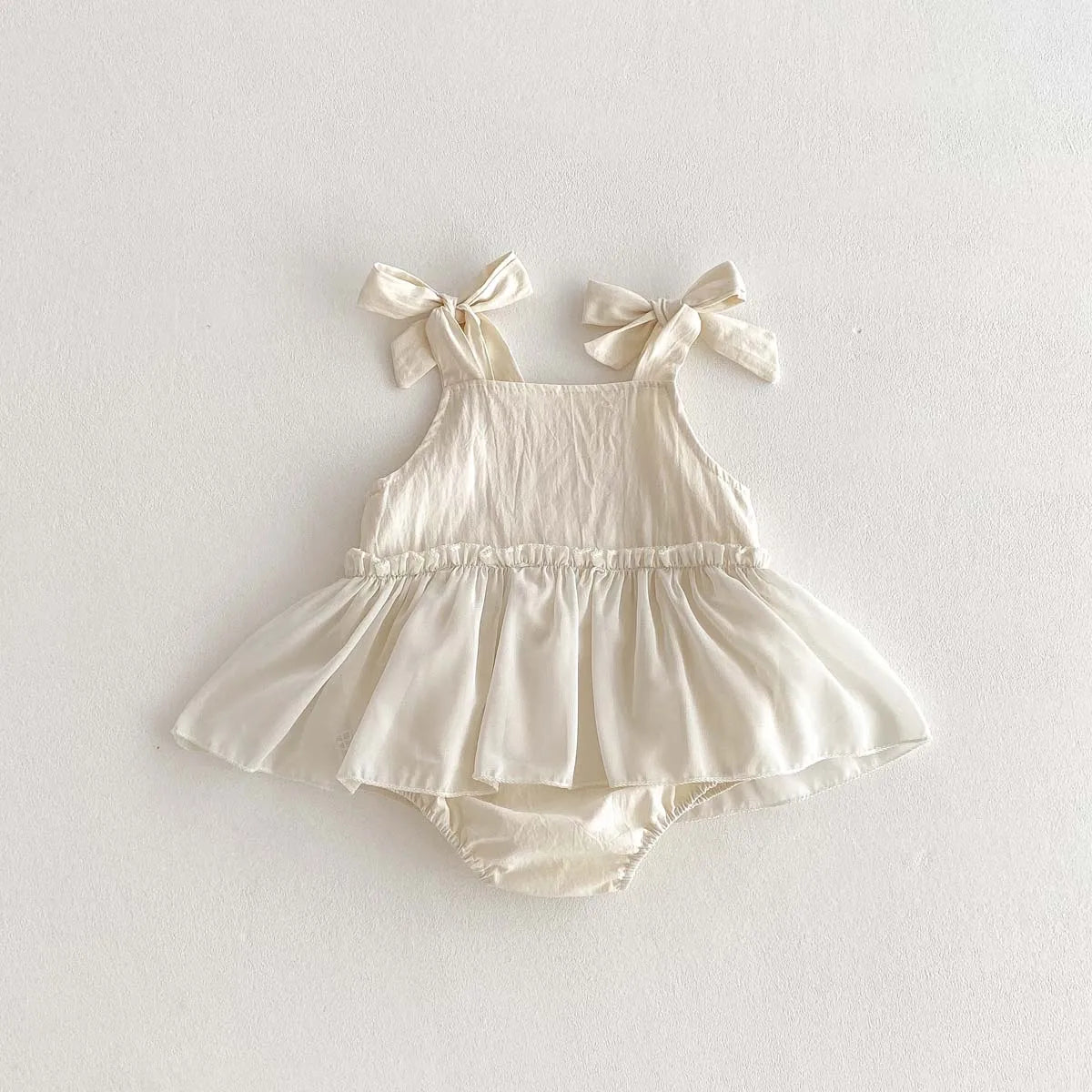 Baby Summer Bow Sling dress Baby Girl Sweet Cute Thin Embroidered Sleeveless Jetsuit