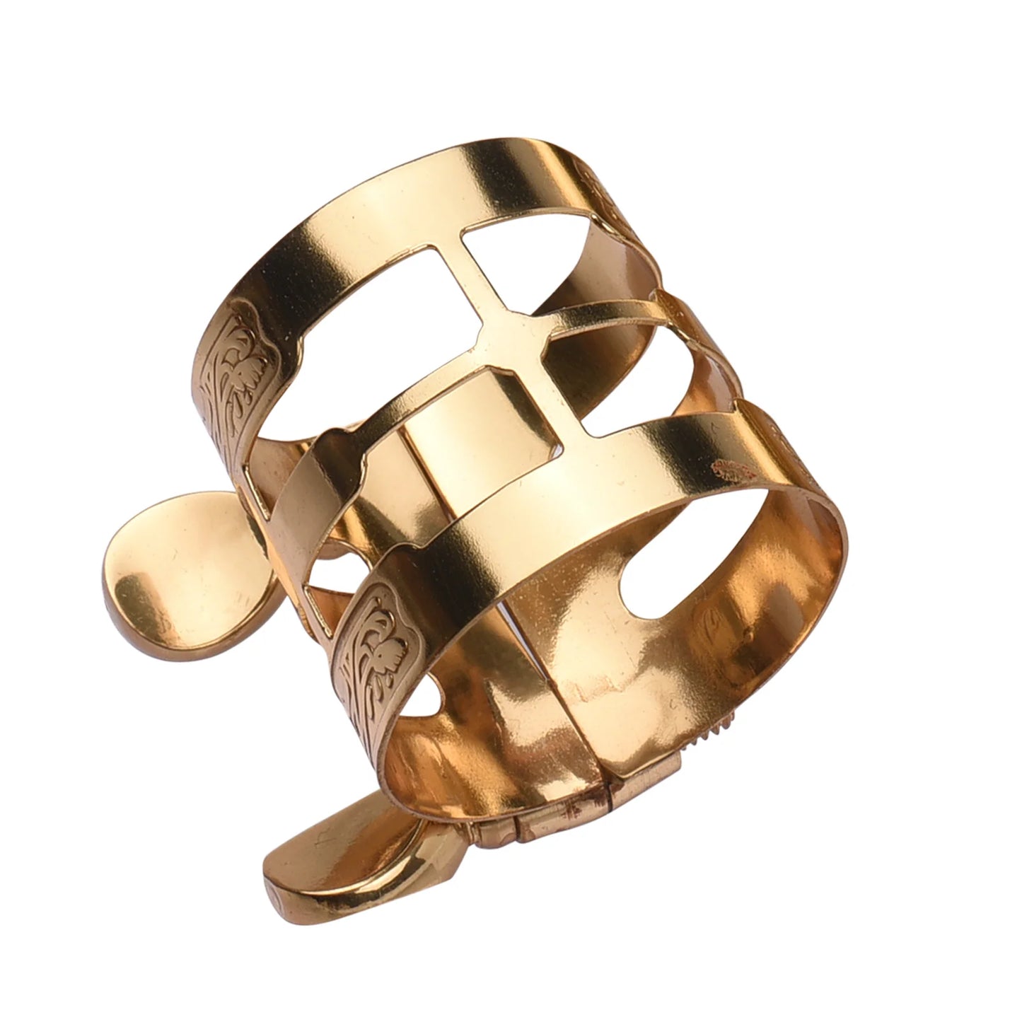 Copper Double Screw Adjustment Saxophone Ligature Compact Sax Ligature with Mouthpiece Cap for Alto Saxophone Accessories