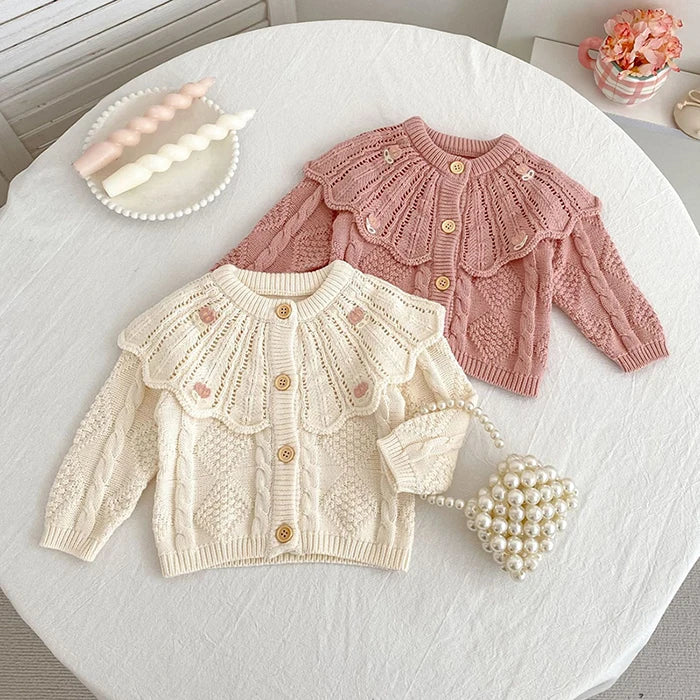 2025 New Autumn 0-3Yrs Newborn Baby Girls Sweater Coat Infant Baby Girls Knitting Cardigan Sweater Long Sleeve Cardigan Coat