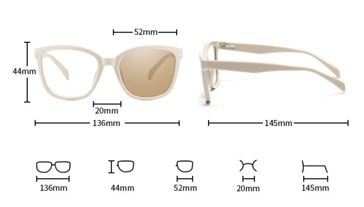 Cat Eye Women Reading Glasses Photochromic Lenses Anti-UV Sunglasses Blue Light Blocking Color Changing Glasses With Diopters