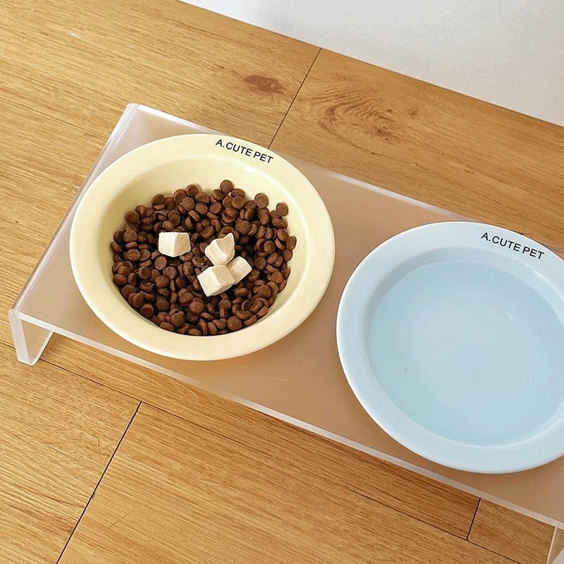 【E】Ceramic Pet Cat Bowl Pet Drinking Water Feeding Bowl Ceramics Cat Food Dog Food Utensils Cat Dog Pet Supplies Accessories
