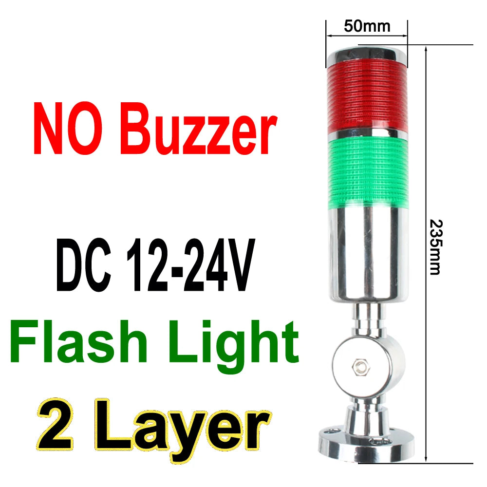 1-3 color LTA Vertical Industrial Multilayer Stack light Lamp Signal Tower Alarm caution light Flash Industrial Tower LED Silver