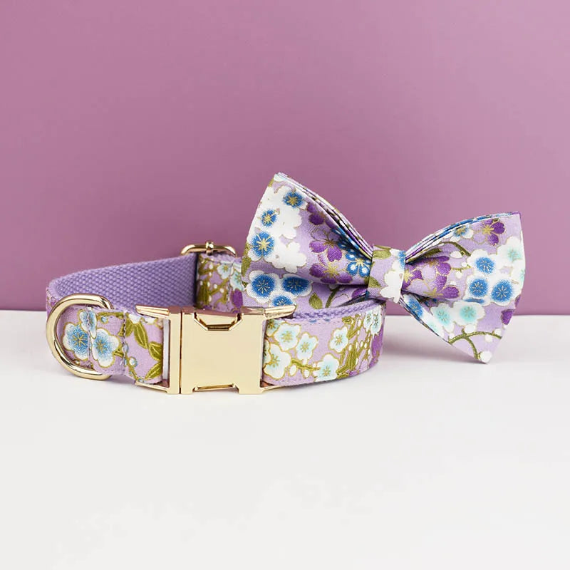 pets accessories dog collar leash harness set dog collar bow tie Printed pet products personalized luxury tactical dog collars