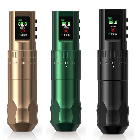 T-Rex D4 Wireless Tattoo Pen Complete Kit 2.0-4.2mm Adjustable Stroke Dot Work Mode 1600mAh Battery Full Tattoo Supplies Set