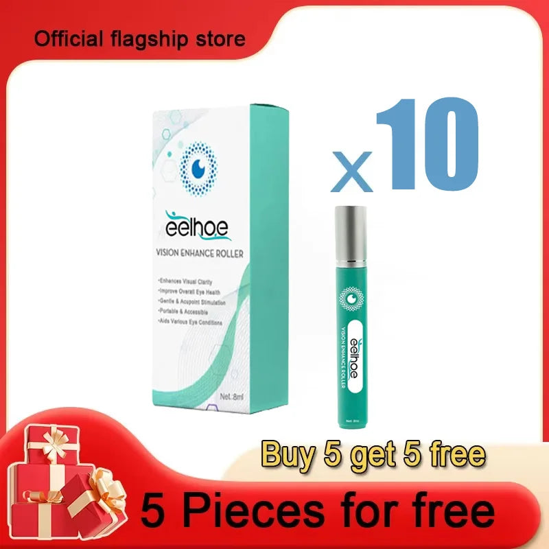 Korean Visual Enhancement Eye Serum Roller Relieve Eye Aningeresting Dark Circles Bags Eye Contour Moisturizing Cosmetics 8ML