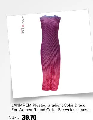 LANMREM Pleated Appliques Long Dresses For Women Round Collar Lace-up Full Sleeve Evening Party New 2025 Lady Dress 32S1173