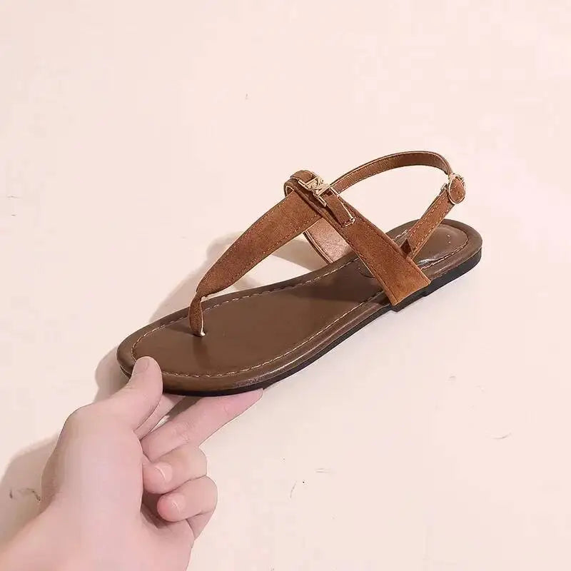 2025 Women's Shoes Fashion Daily Sandals Women Buckle Strap Flat With Outdoor Open Toe Female Shoe
