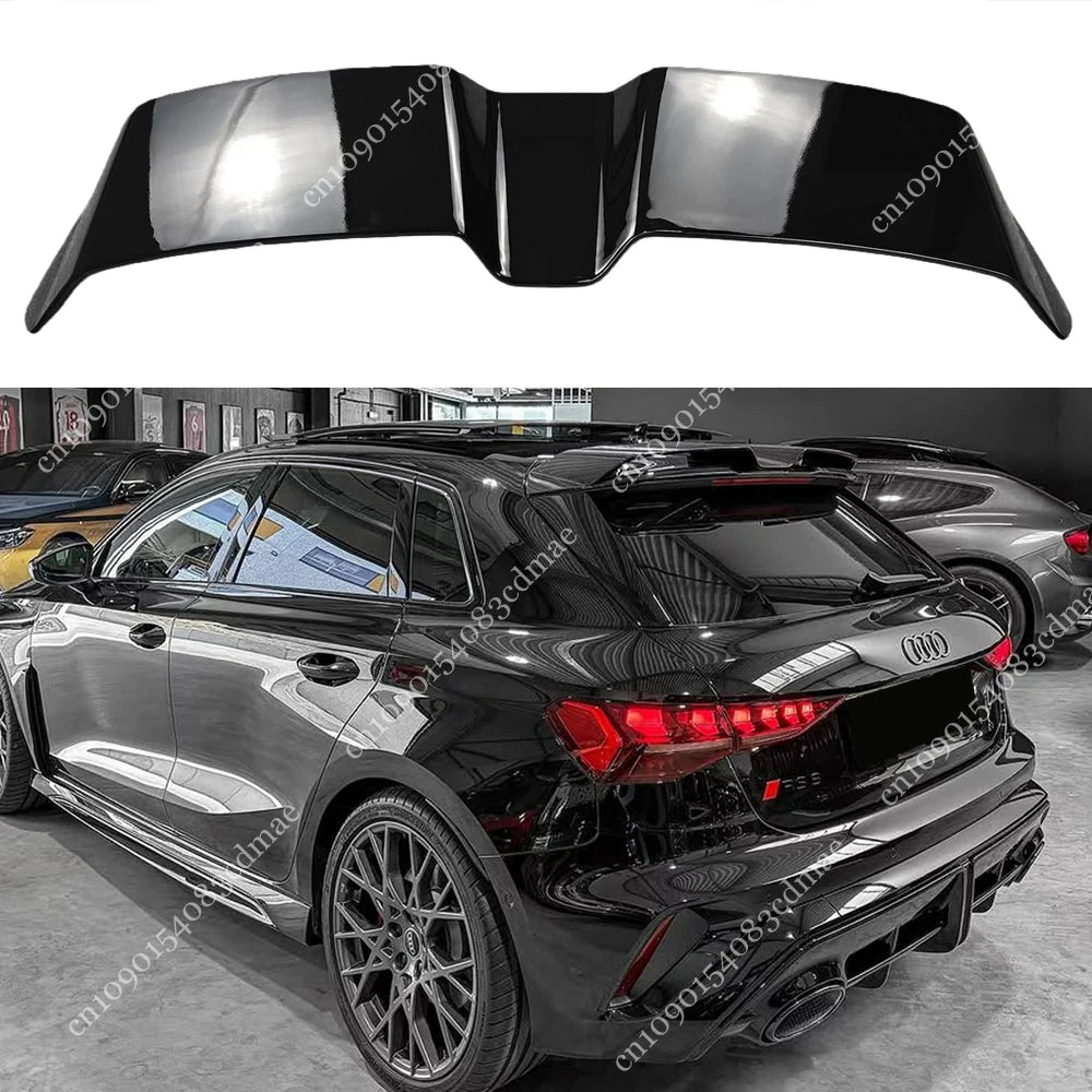 For AUDI A3 S3 RS3 8Y S-Line Sportback 2020-2025 Car Rear Spoiler Roof Wing Splitter Upgrade To RS Body Kit Trim Glossy Black