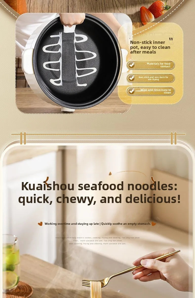Airmate Electric Cooker Multifunctional Steaming Boiling Frying Pot for Home Dormitory Noodle Cooking Hot Pot