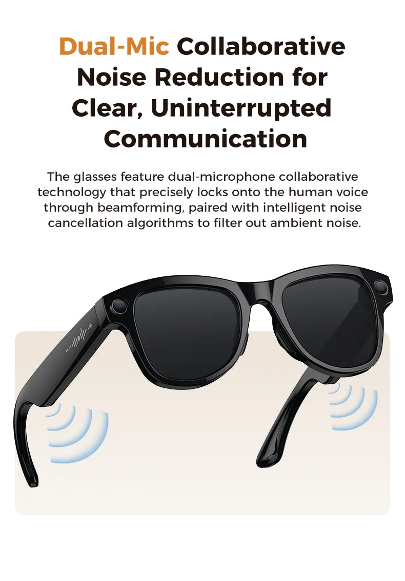 2026New 8MP 4K HD Camera AI Glasses Men 3600mAh Power Bank 32G Memory 160+ Translation Glasses Waterproof Smart Sunglasses Women