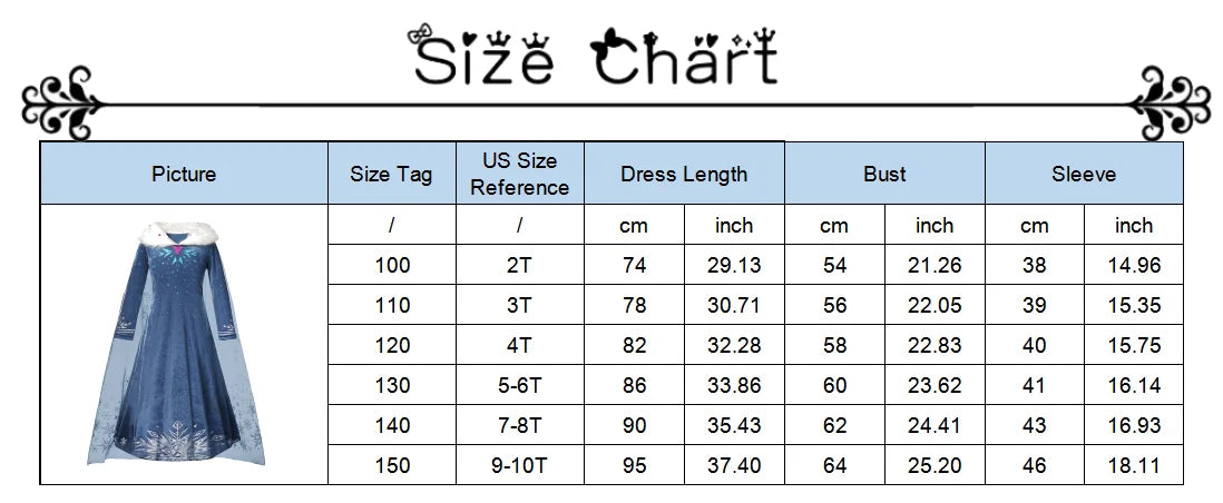 Halloween Birthday Carnival Princess Costume Dress Elsa Anna Snow White Aurora Moana Rapunzel Mermaid Belle for Girls 2-8Y