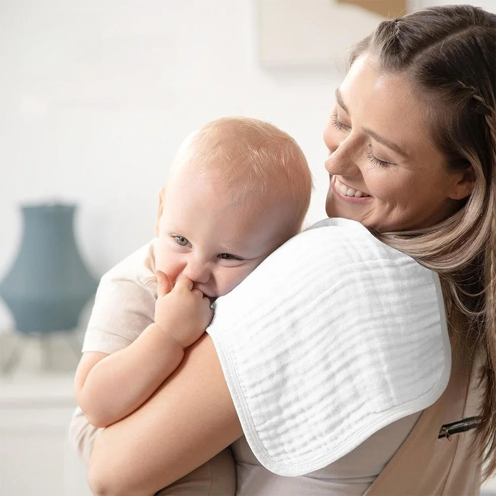 6Pcs Baby Cotton Washcloth Absorbent Soft Gauze Facecloth Saliva Towel Feeding Baby Stuff Strong Water Absorption and Softness