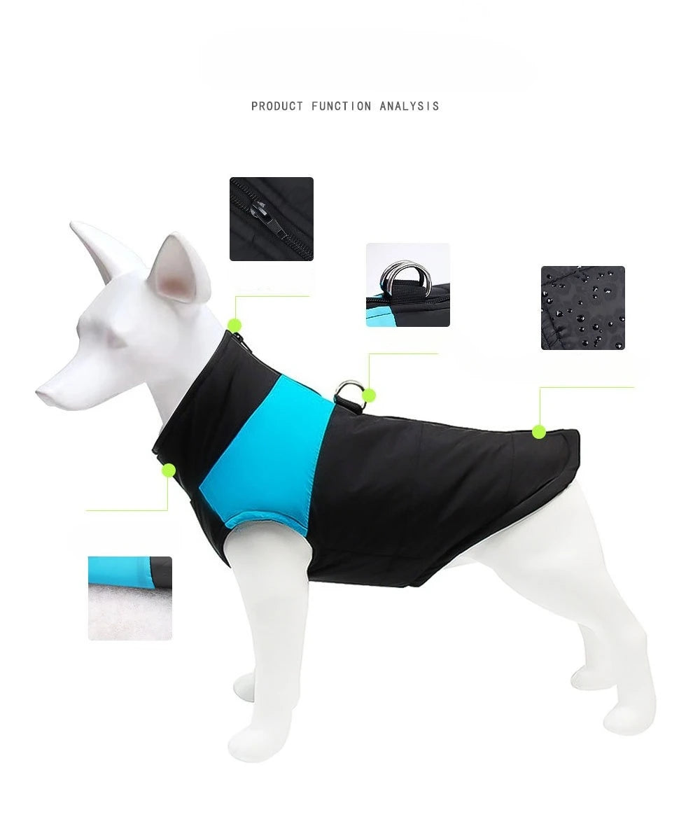 Warm Dog Coats Vest, Waterproof Dogs Jacket Fleece Pet Winter Cold Weather Coat Dogs Cozy Snow Jackets Outfits for Dogs Puppy