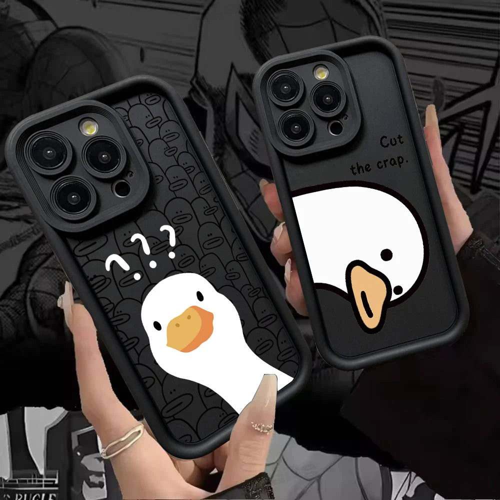 Cartoon Duck Goose Phone Case for iPhone 17e 17 16e 16 15 14 13 12 11 Air Pro Max Mini XR XS X 7 8 6 6s Plus Soft TPU Back Cover