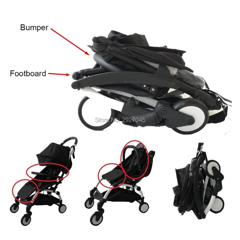 MomTan® Baby Stroller Accessories Armrest PU Leather Bumper Bar Handrail Extend Footboard Compatible with Babyzen YOYO 2 YOYO 3