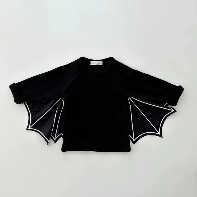 2025 Autumn New Baby Halloween Clothes Set Boy Girl Infant Long Sleeve Bat Tops + Pants + Hat 3pcs Suit Baby Halloween Costume