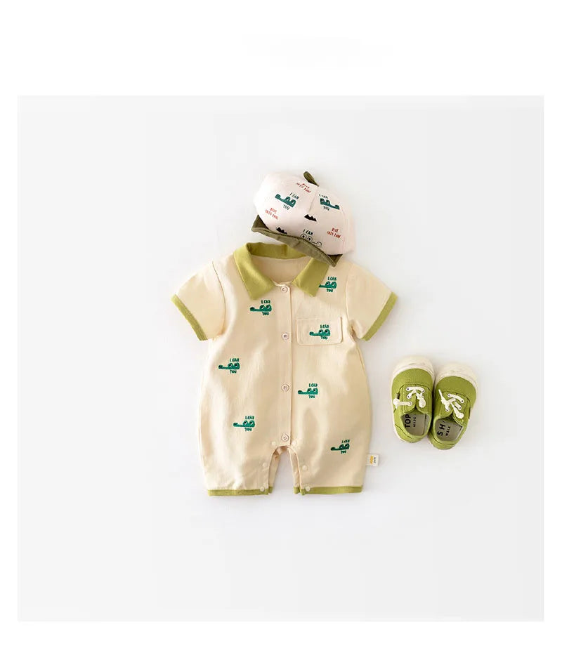 MILANCEL 2024 Baby Summer Clothes Crocodile Boys Romper Cotton Baby Boy Jumpsuit Newborn Clothing