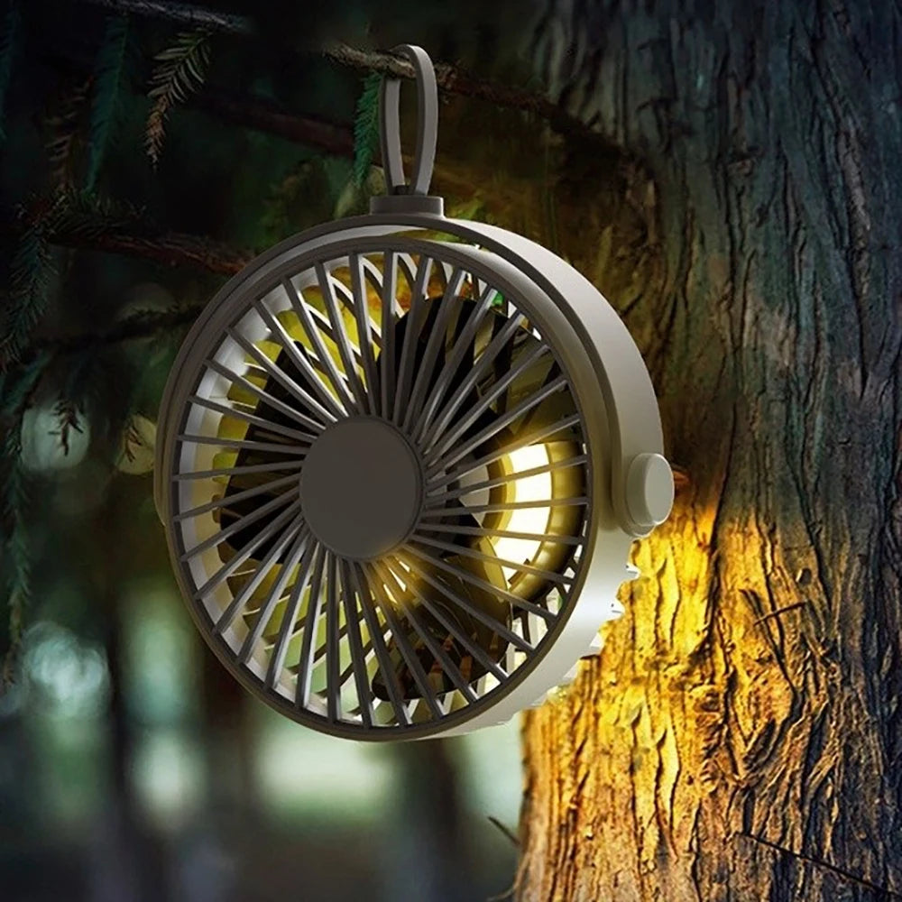 Remote Control Floor Table Air Cooler Mini Portable Wireless Ceiling Fan 360° Rotation 3-speed Wind For Camping Home Night Light