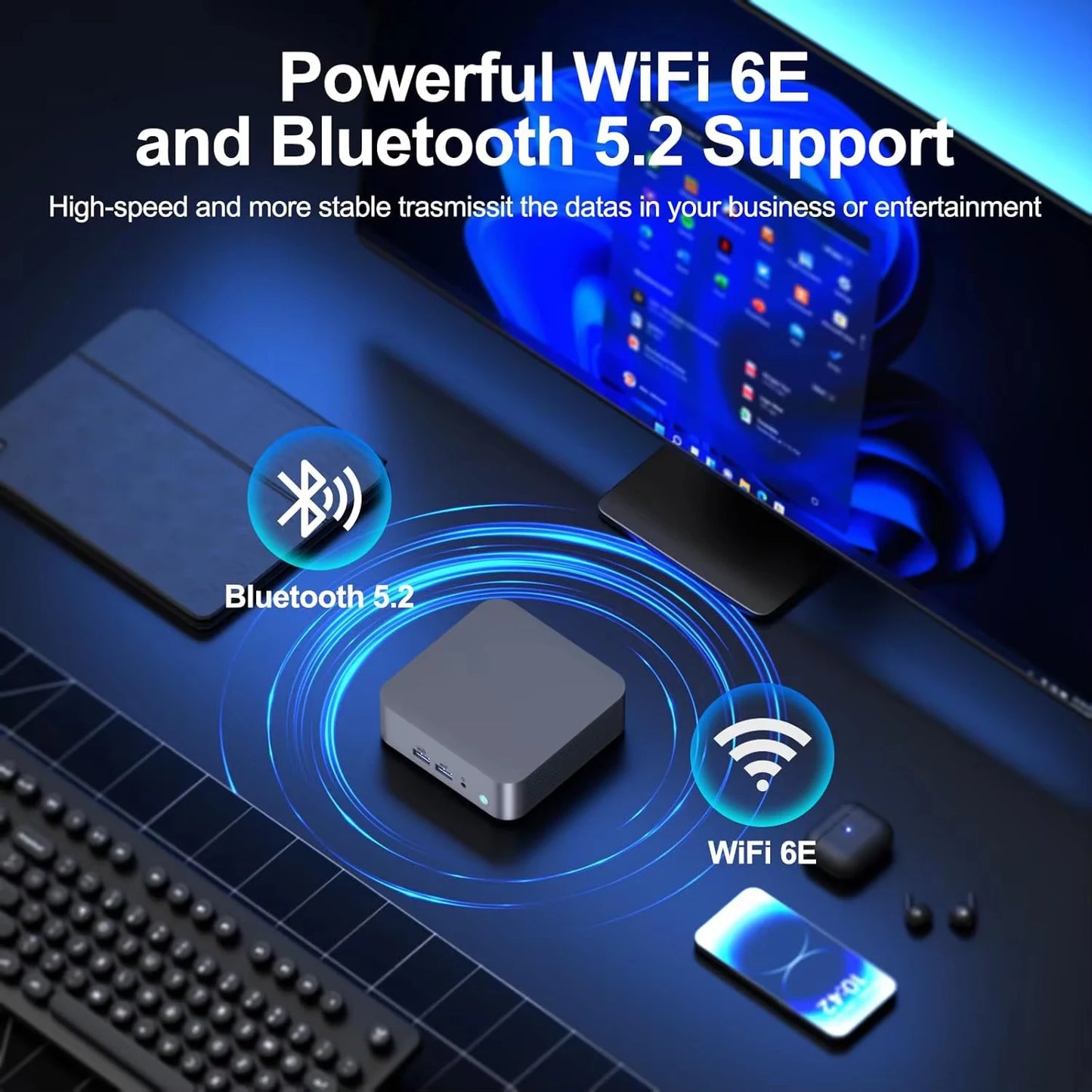Portable Mini PC Core I9-10980HK Gaming Mini PC Windows 11 Pro 16GB/32GB DDR4 1TB 2TB M.2 SSD WiFi 6 BT5.2 Desktop Computer