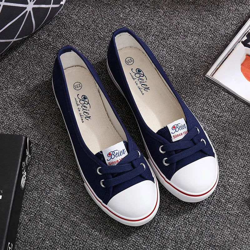 Women Shoes Female Flats Breathable Ladies Casual Canvas Shallow Sports Shoes Women's Sneakers Fashion Comfortable Sneakers