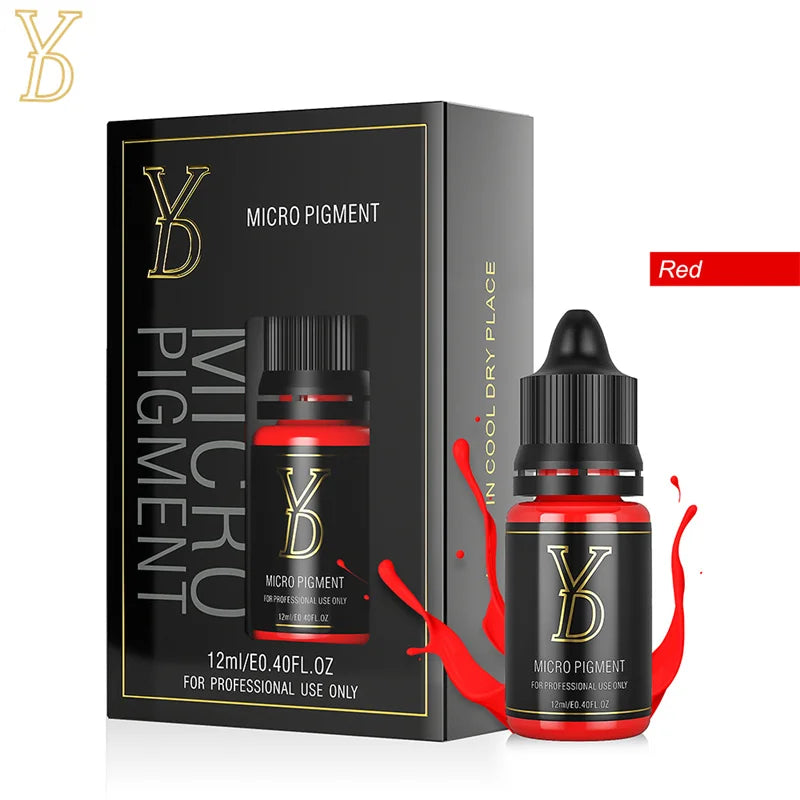YDPMU 15 Colors Liquid Lip Pigment Tattoo Ink Professional Permanent Makeup Micropigmentation Beauty Lips Cosmetic Supply 12ML