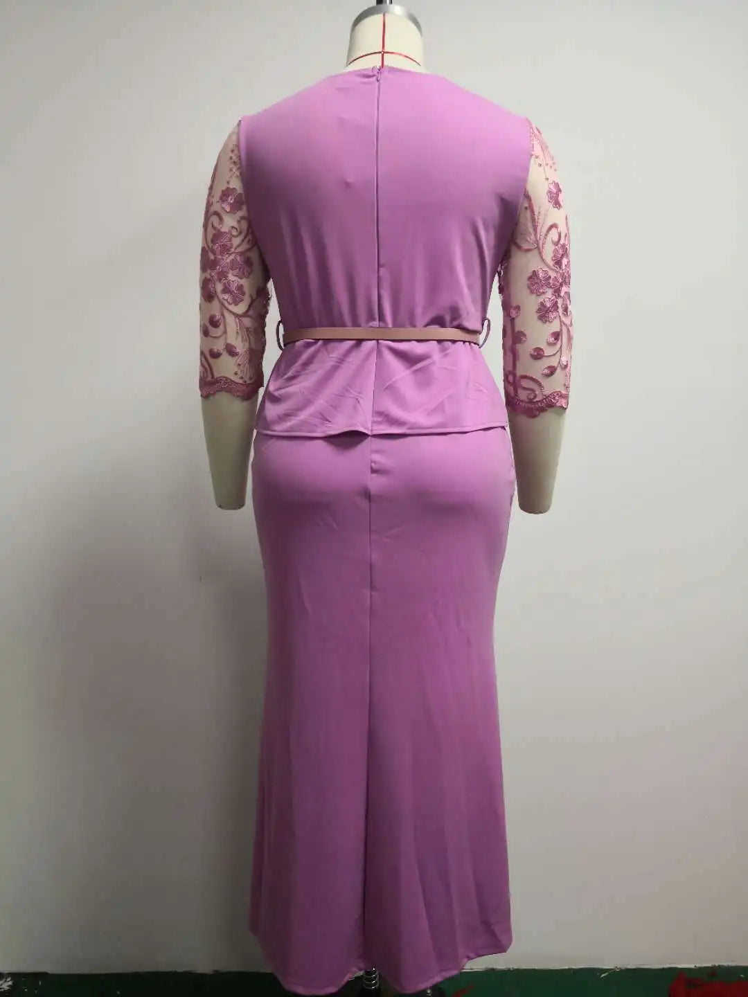 plus Size African Turkey Style Party Evening Wedding Dress for Women Long Sleeve Maxi Gown with Empire Waist
