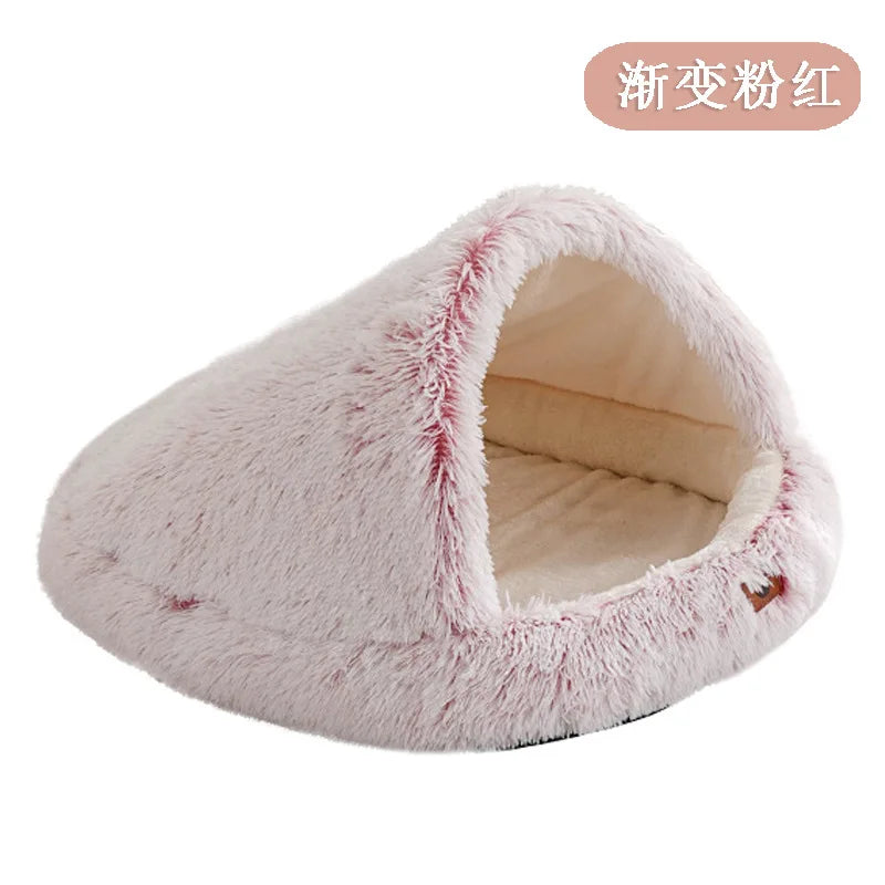 Winter Warm Shaped Enclosed Pet Bed for Cats and Dogs Surrounded Cat Nest Dog Bed