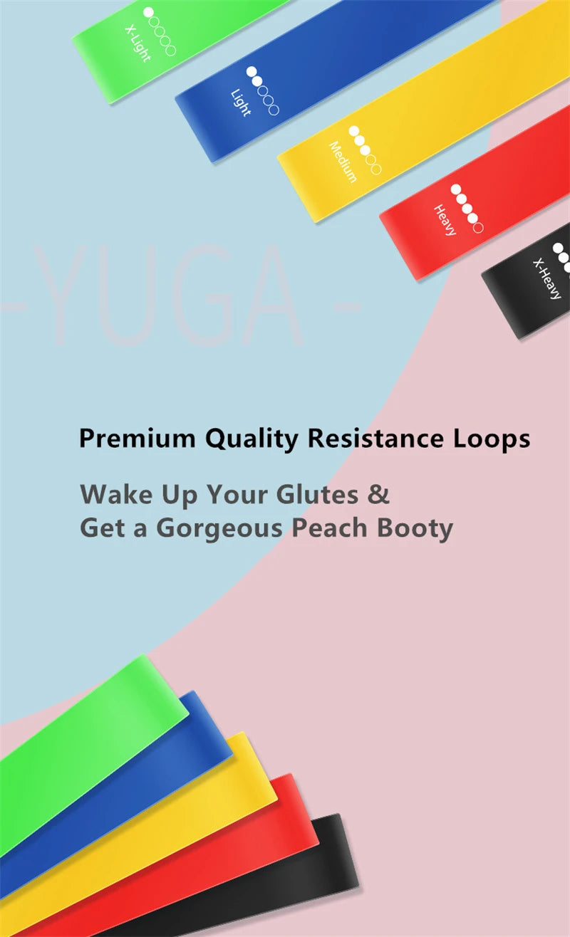 5Pcs TPE Resistance Bands Set with Storage Bag & Manual, Elastic Exercise Bands for Yoga Pilates Strength Training Home Gym