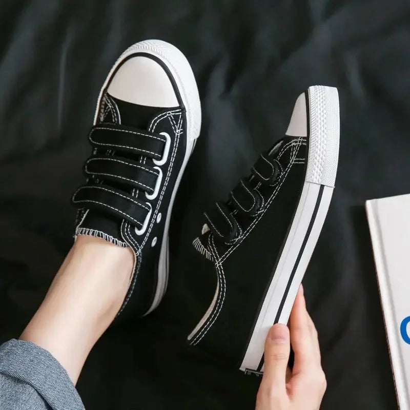 Women's Canvas Shoes Spring Autumn Universal Platform Flat Heel Synthetic Inner Material Rubber Sole Magic Tape Casual Shoes