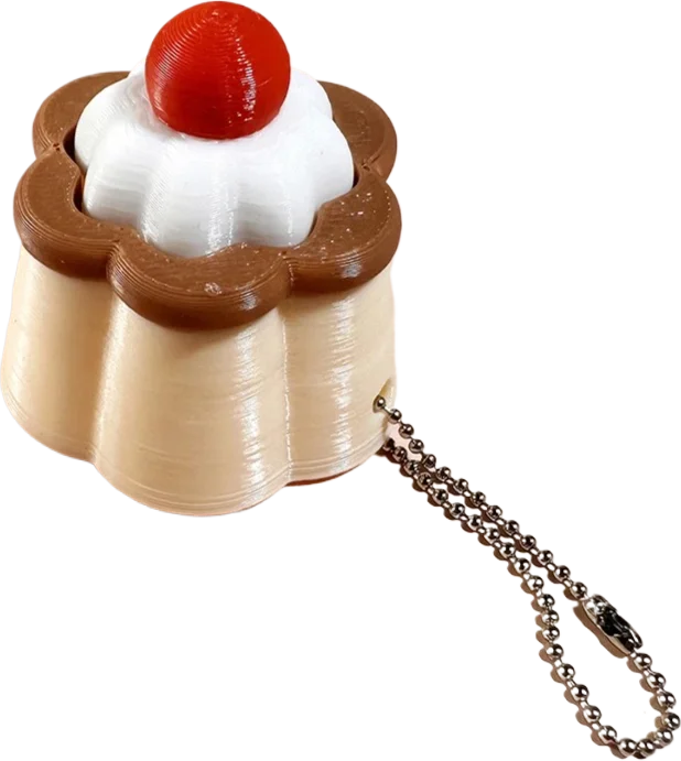 Stress resistant keychain toy - fun stress relieving buttons in strawberry cake, coffee, and chicken legs, designed for all ages