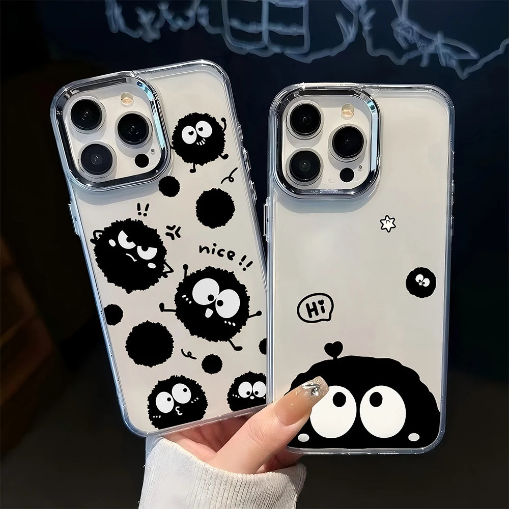 Lovely Black Monster Soot Sprites Phone Case For iPhone 17 16e 16 15 14 13 12 11mini Pro Max X XR XSMAX 8 7 Air Plus Soft Cover