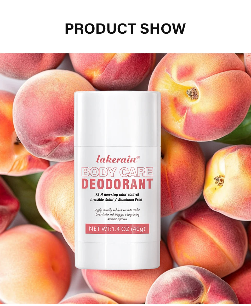 Lakerain Body Care Deodorant Long-Term Odor Control Natural Ingredients Aluminum-Free Sweet Fruity Aroma  Full Body Deodorant