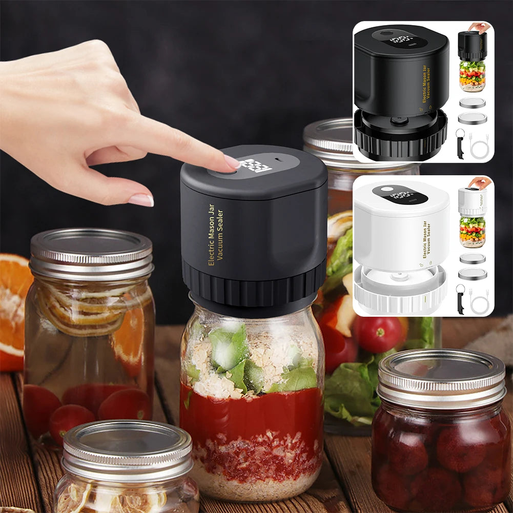 Automatic Electric Mason Jar Vacuum Sealer One-button Operation Leak-proof Sealing Portable Food Preservation Equipment Suit