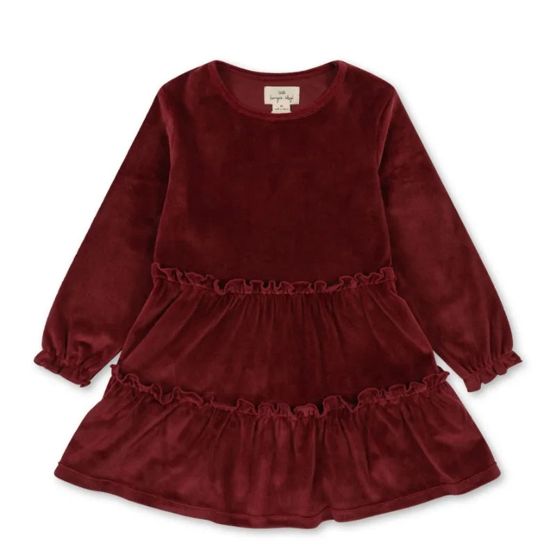 Autumn Winter Kids Christmas Dresses KS 2024 Velvet Bow Girl Princess Dress Baby Jumpsuit New Year Party Children's Clothing