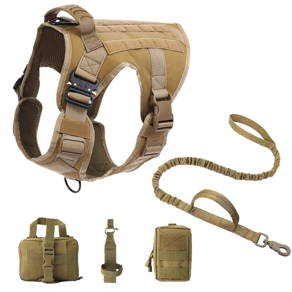 Tactical Dog Harness, Adjustable No-Pull Handle Service Vest Heavy Duty Pet Large Breed,  Dog Vest for Training Hunting Walking