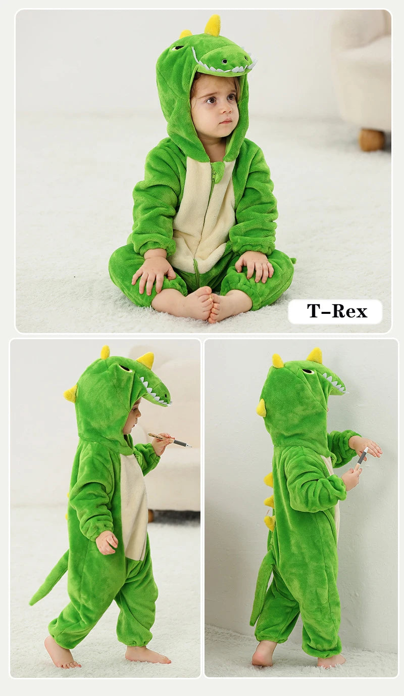 Autumn Winter Cartoon Style Winter Long Sleeve Baby Boys Girls Rompers Toddler Kids Playsuit Jumpsuits Baby Clothes Child Onesie