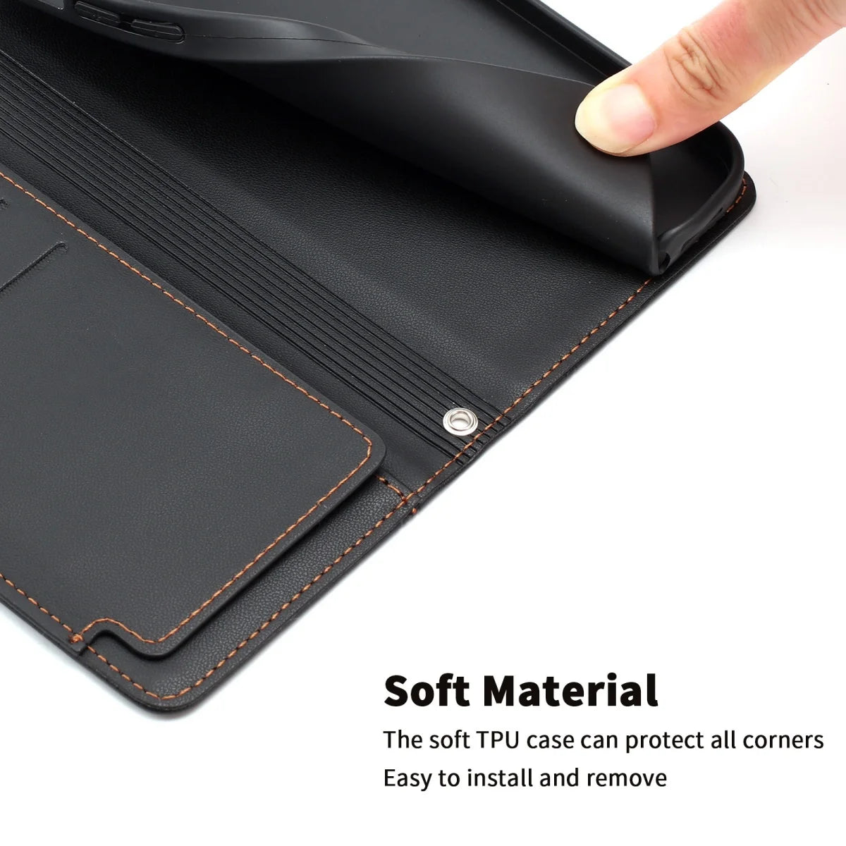 Luxury Premium Leather Wallet Case For iPhone 17 16 15 14 13 12 17 Pro Max Plus Air 17e 16e Wallet Card Slot Magnetic Flip Cover